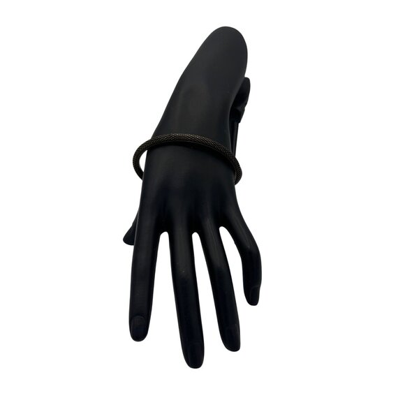 Brassy Gold-Toned Mesh Textured Bangle Bracelet - Picture 2 of 4